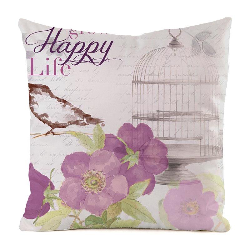 European Colorful Countryside Style Digital Printing Short Plush Pillow Covers For Car Sofa Office Cushion Cover Home Goods