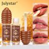 Julystar Honey Lip Gloss Moisturizing Hydrating Lip Oil Clear Glossy Lip Balm Natural Shine Juicy Lips Makeup for Women Girls