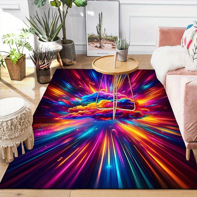 1pc Colorful Clouds Design Area Rug - Soft, Anti-Slip, and Durable Gaming Room Decor for Bedroom