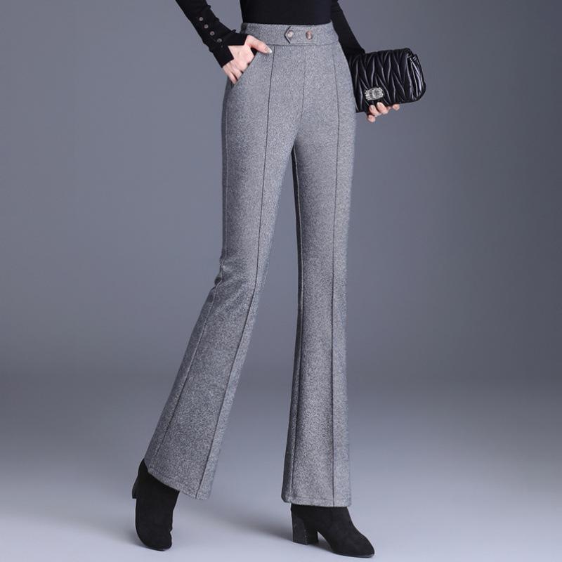 

High-Waisted Wool Flared Pants - Autumn/Winter 2024 Collection: Slimming, Casual, Micro-Flare Design. L [100-110 jin]