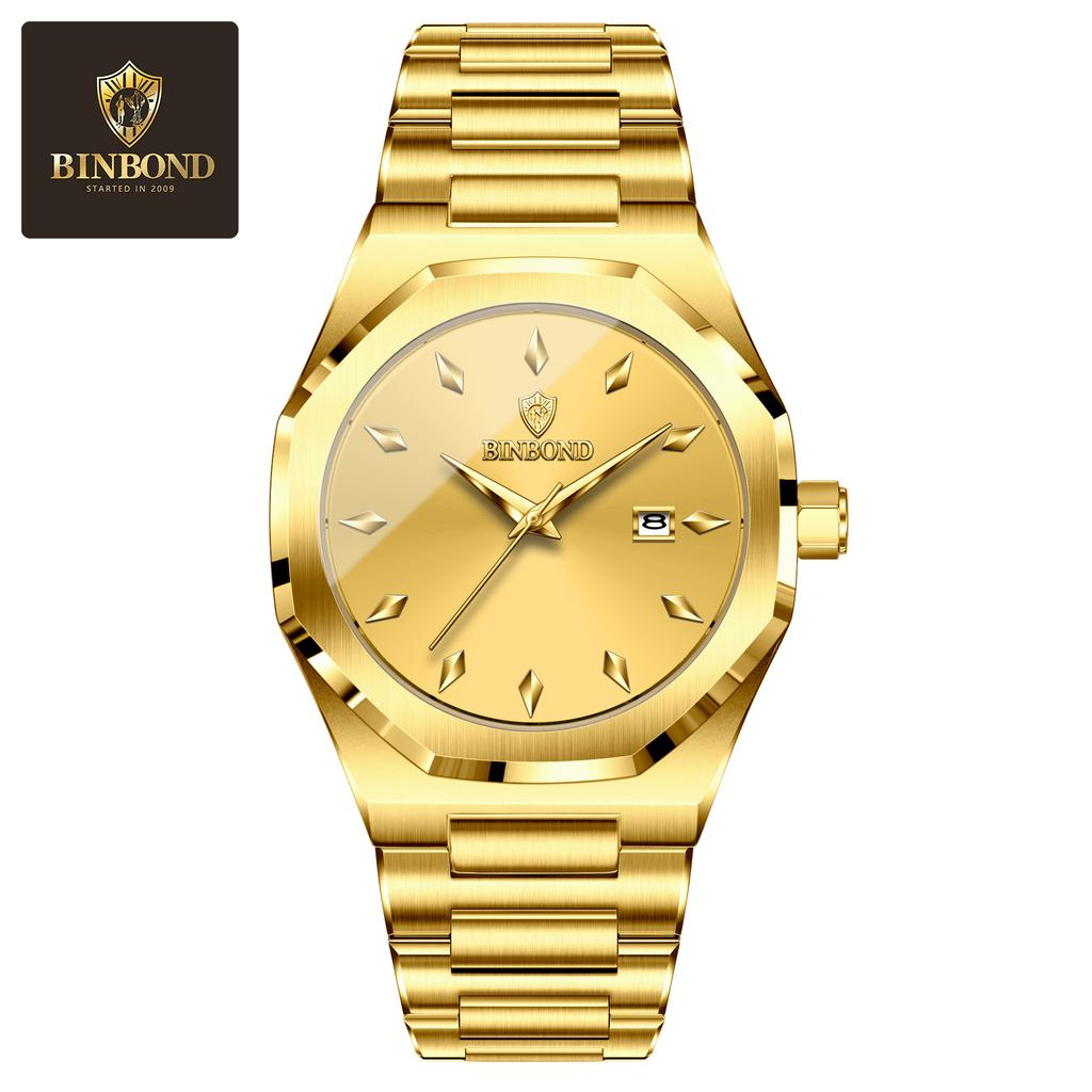 New Luxury Men's Quartz Watch Stainless Steel Strap Fashion Casual Waterproof Watch Top Business Calendar Men's Watch