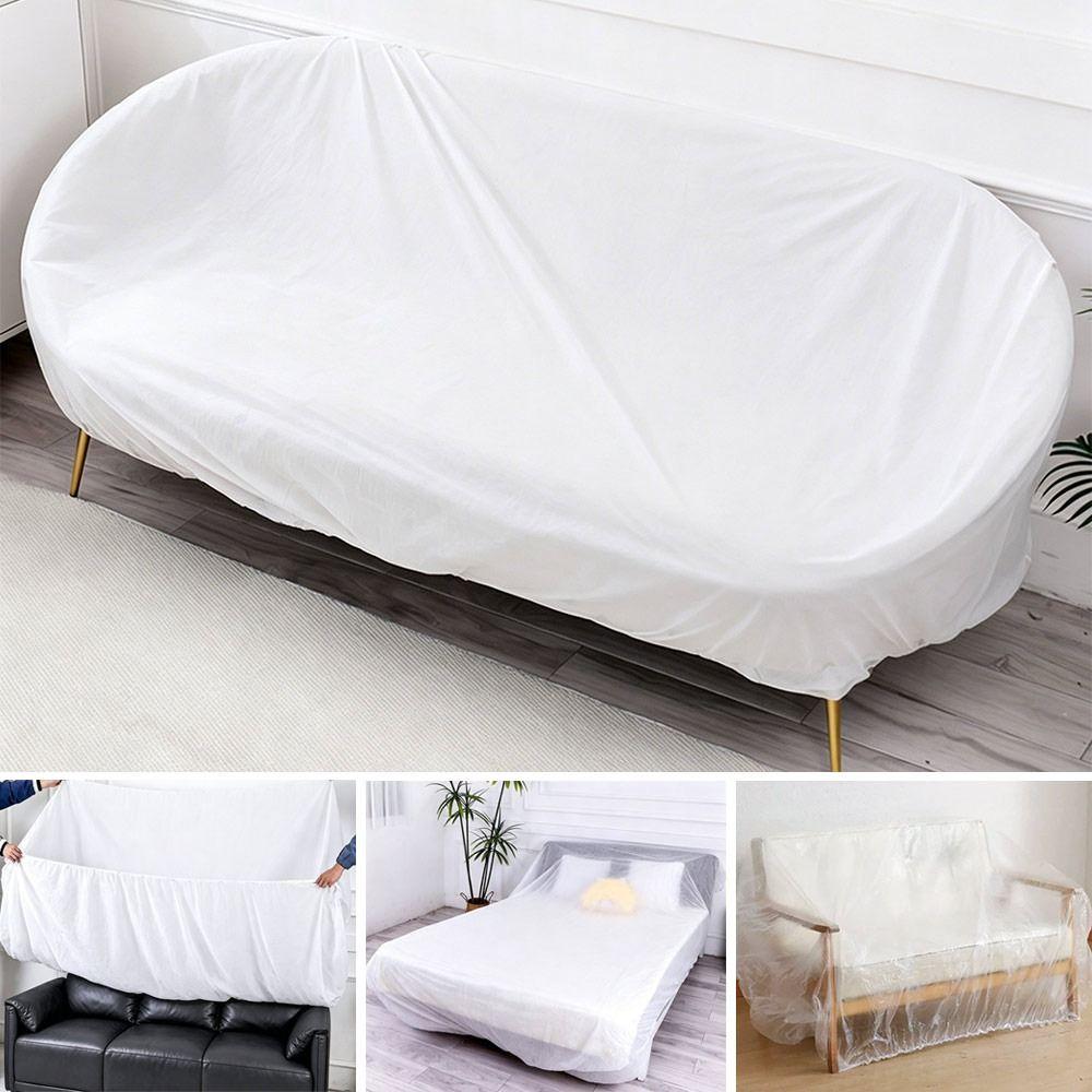 Elastic Edges Disposable Dust Covers Transparent PE Disposable Bed Cover Furniture Protector Bed