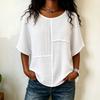 Women's Color Neck Short Sleeve T-Shirt for Casual Wear