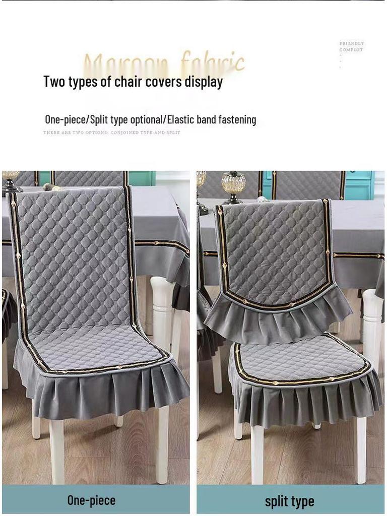 Luxuriöses Esszimmer-Set mit Tischdecke & Stuhlbezügen - Modernes integriertes Design, Verdickte Polster, Maßgeschneiderte Passform