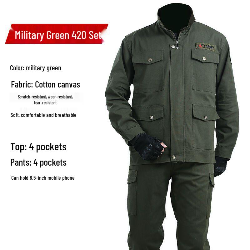 Unisex Camouflage Training Suit Set for Summer and Autumn - Durable, Lightweight Workwear for Students