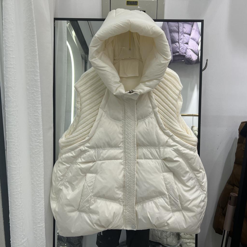 Autumn Winter Plus Size Women's  Thickened Jacket Waistcoat Zip Models Sleeveless Loose Hooded Solid Colour Vest Coat