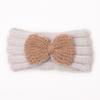 Autumn and winter warm children's contrasting color knitted wool hair accessories, baby solid color bow headscarf, baby headband