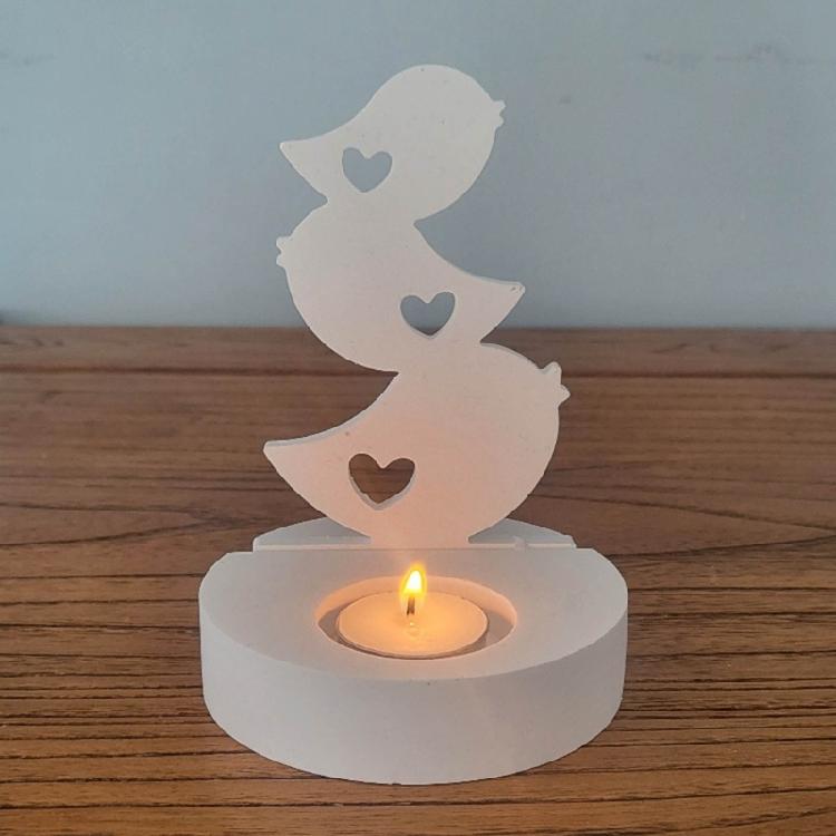 Silicone Molds Rabbit Candle Holder Resins Molds DIY Flame Candlesticks Mould