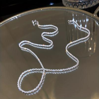 Charm Men's Women Chain Sparkling Minimalist Necklace Necklace 1 Piece Suitable for Daily Decoration