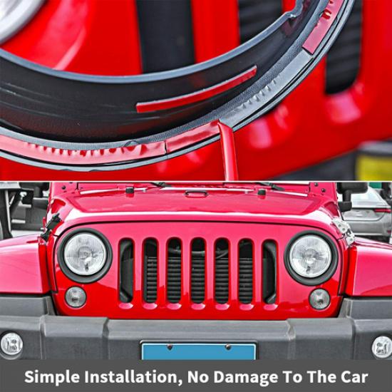 Car Headlight Lamp Cover Trim Bezels For Jeep Wrangler JK Unlimited JKU 2007-17