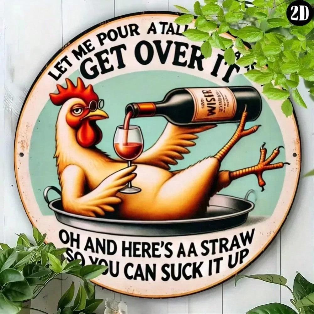 

CluckOvercomePro Metal Tin Sign Wall Art Durable Office Home Decor 20x20 різнокольоровий