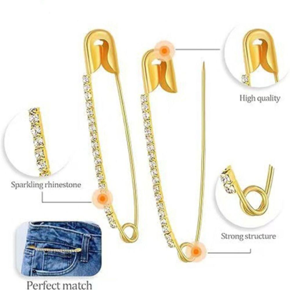 Korean Style Rhinestone Safety Pins Vintage Skirt Dresses Pins Unique Pants Safety Pin  Girls