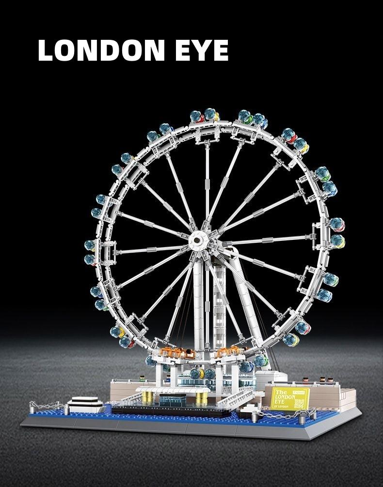 Giftfri 1528 deler London Pariserhjul Byggeklosser London Eye Småpartikkel Montering Innstikk Modell Leketøy For Gaver