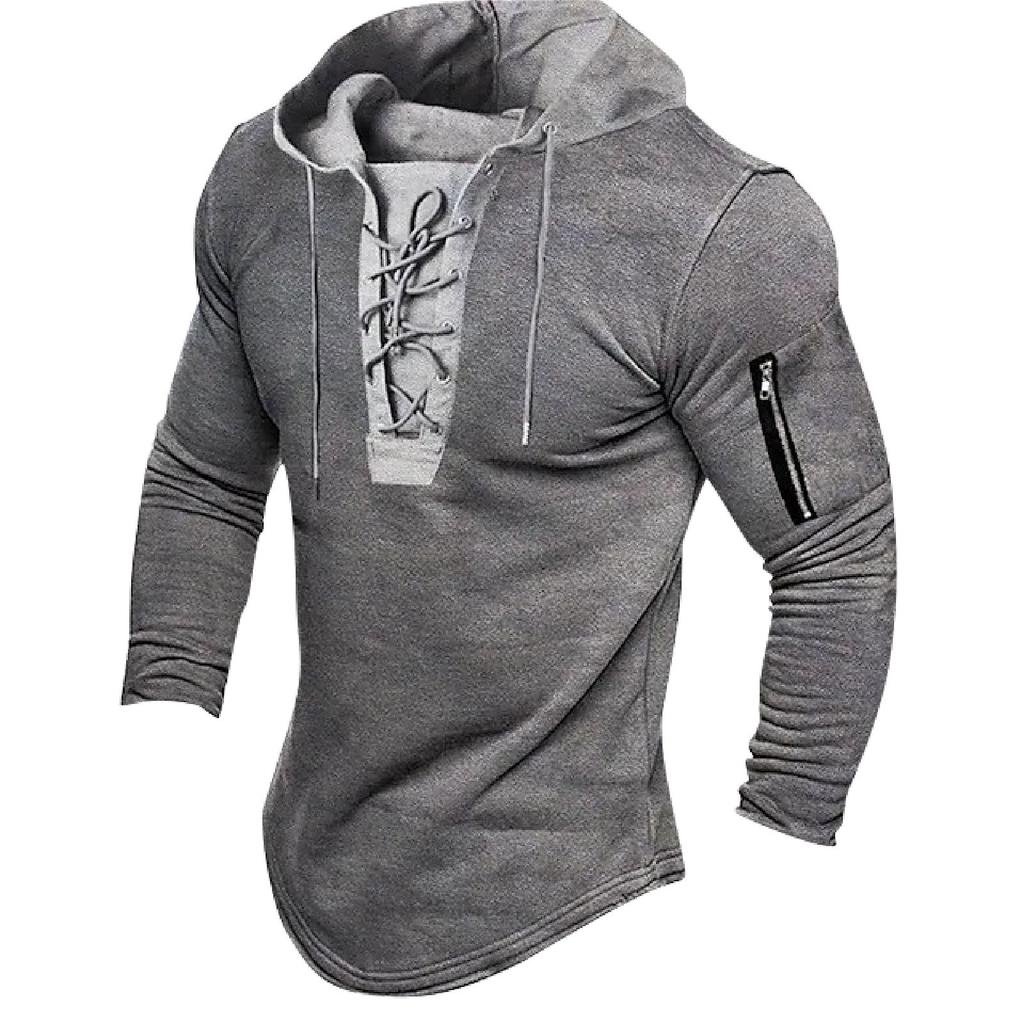 Vintage mikina s kapucí, jednobarevná, kapsa na zip, sportovní mikina