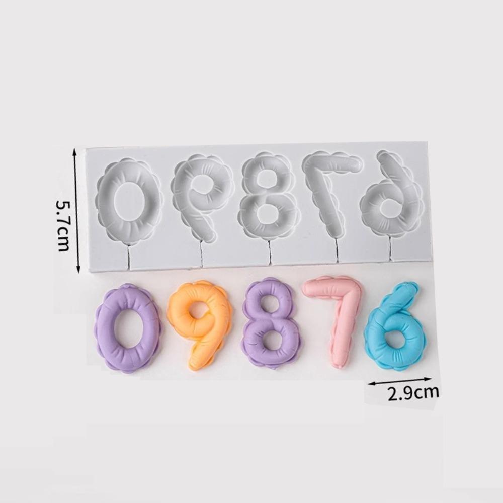 

Lollipop Shape Fondant Cake Decorating Mold Food Grade DIY Number Mold Handmade Gift Making Mold 6-0