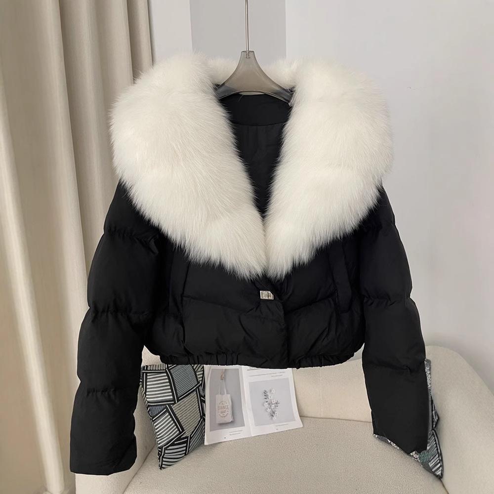 Women's Winter Down Jacket with Real Fox Fur Collar - Petite to Extra Large
