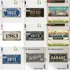 Vintage Year Bedroom Garage State Text Metal License Plate Sign Retro 2D Flat Printed Tin Plaque Wall Decor for Home Bar