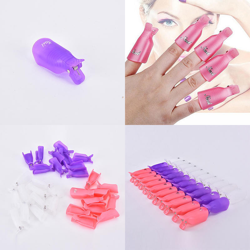 Plastic Nail Soak Off Uv Gel Art Polish Remover Wrap Gelish Clip Cap