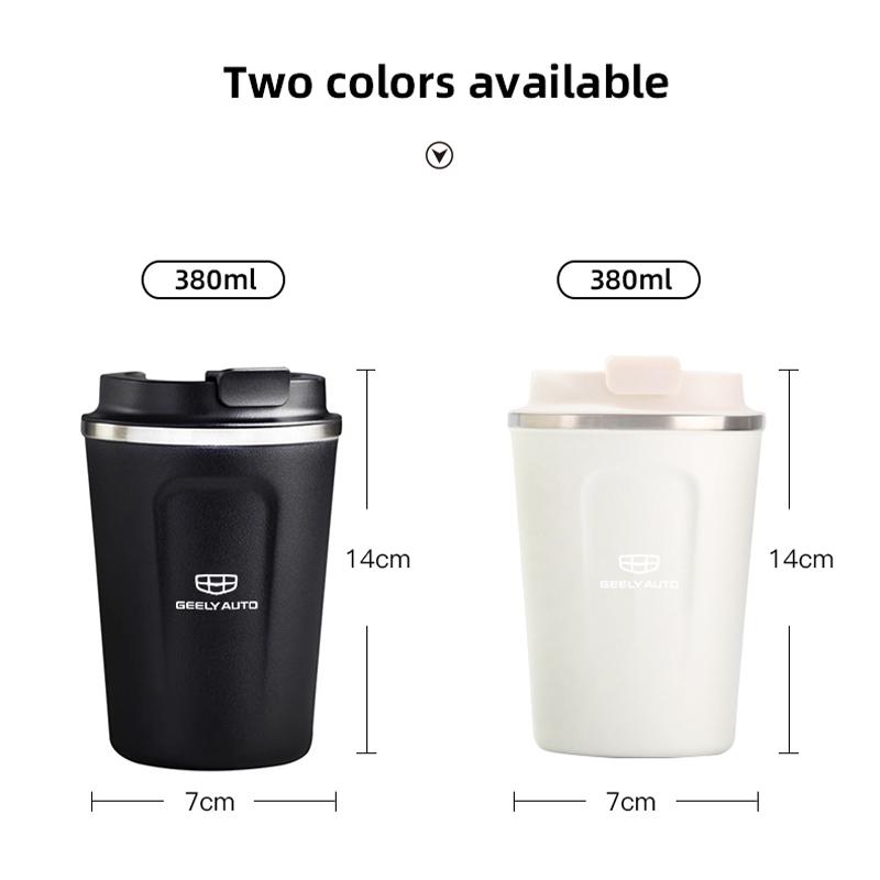 380ML Car Coffee Mug Stainless Steel Travel Thermo Cup For Geely Coolray Geometry C GX3 Emgrand EC7 LC Panda Tugella Binray X7