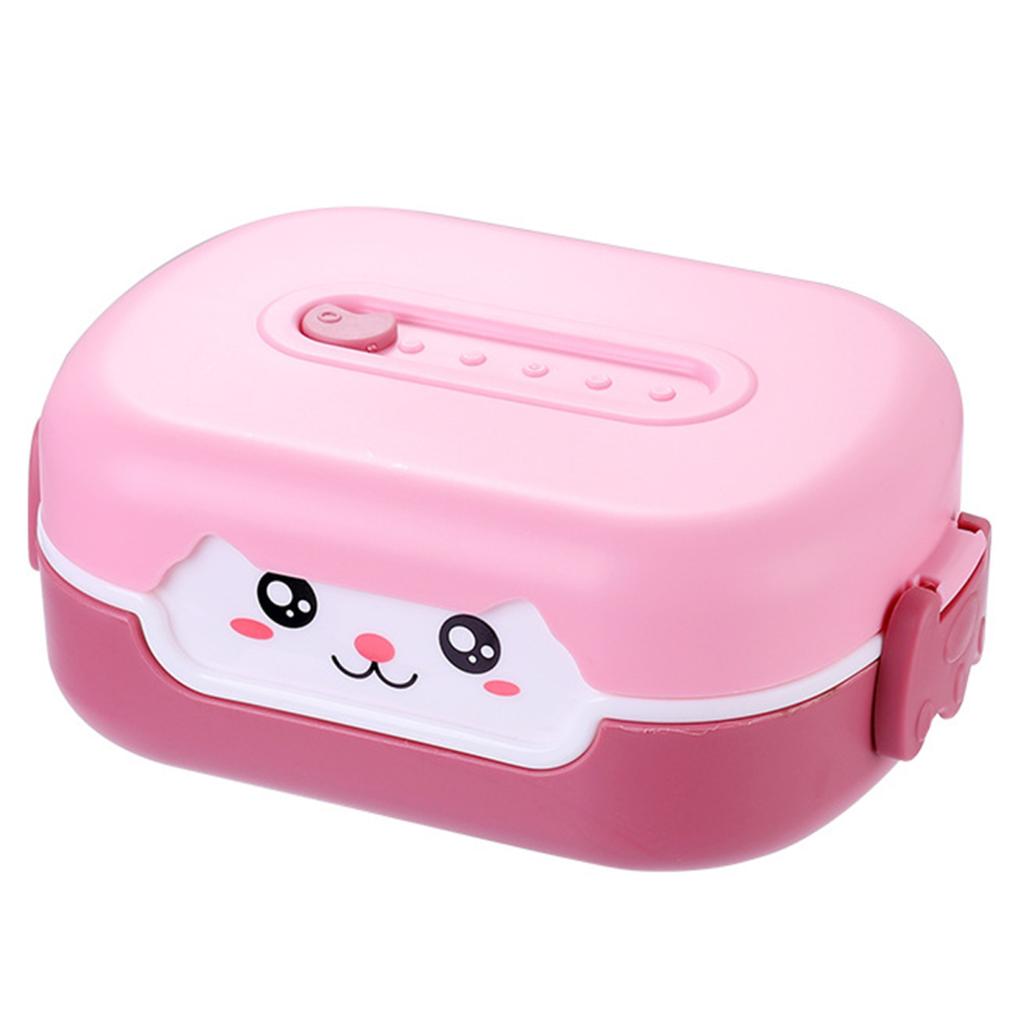 Lunch Box Durable Cartoon Design Bento Box Leak-Proof Double-layer Insulation Food Container for Kids Adults