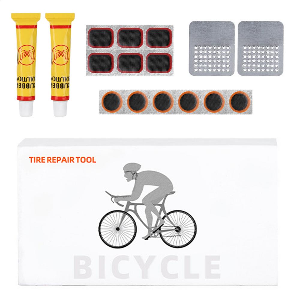 Bike Tire Repair Kit Bike Tire Patch Repair Kit Glueless Tyre Tool Set For Mountain Men Women Removal Changing Portable Road