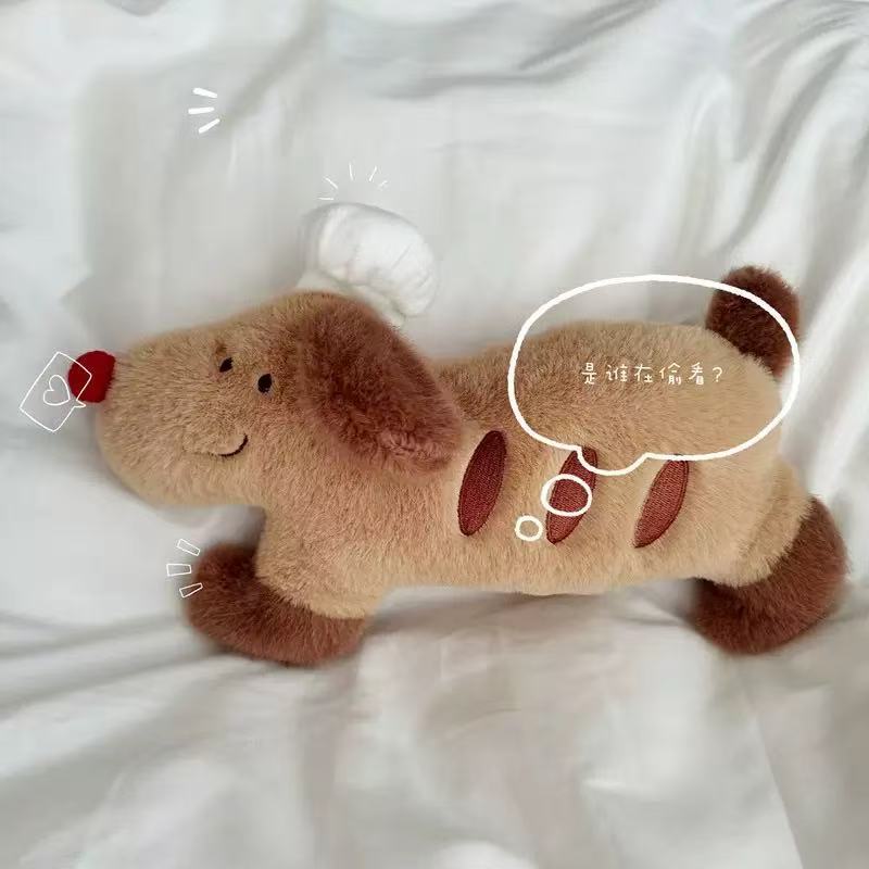 Original Baguette Dog Doll Cute Plush Puppy Chef Dog Dog Doll Soft Sleeping Long Pillow Doll