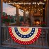 USA 250th Patriotic Bunting Banner with LED Light Memorial Patriotic Banner Flags for 4th of July Decorations Outdoor