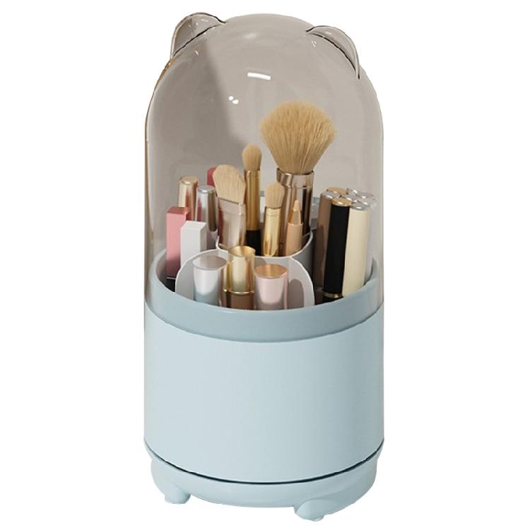 Makeup Brush Storage Box with Lid Rotatable Teenager Girl Boys Cosmetic