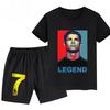 Summer Ronaldo Printed Children's Set Short-sleeved Shorts Suit Sports Kid T-shirt 2-piece Set Street Fashion Boys Baby Clothing