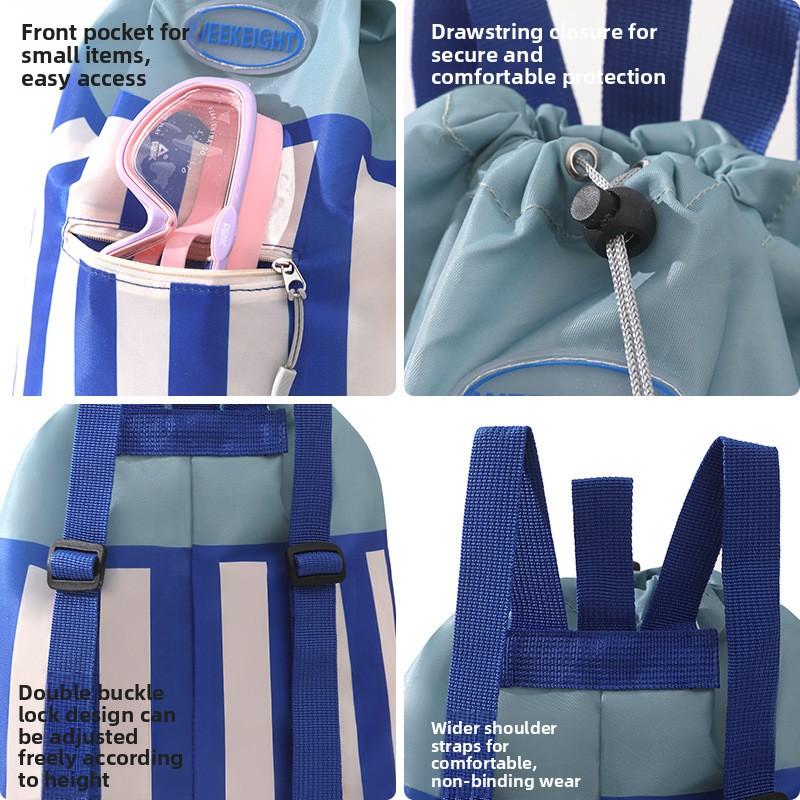 Children's swimming bag with wet and dry separation storage bag, cartoon portable backpack for boys and girls, waterproof bag for bathing at the
