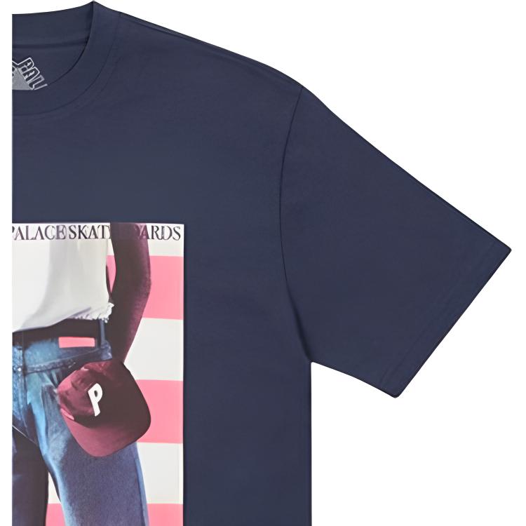 Palace Parody Album Characters Print Short-Sleeve T-Shirt Unisex Tops Navy-Blue P20TS071