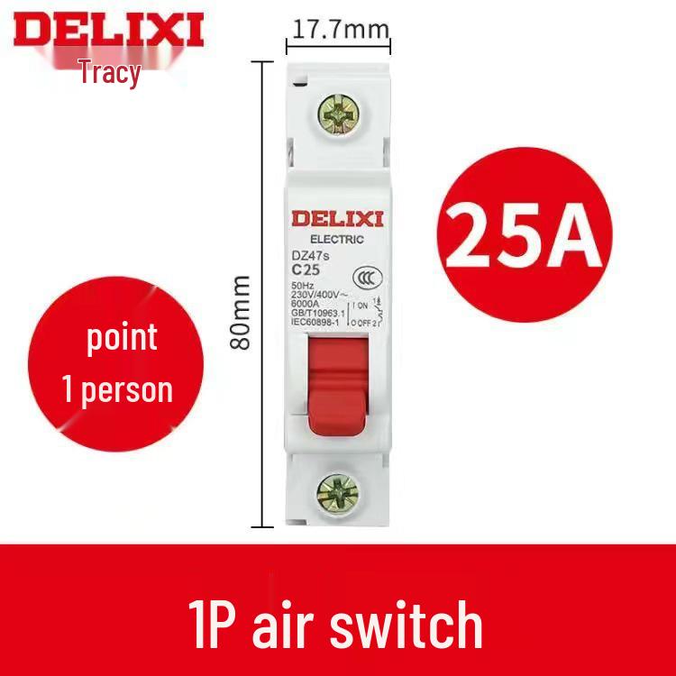 Delixi DZ47 Miniature Circuit Breaker: 1P/2P/3P/4P, 220V Single-Phase To 380V Three-Phase Air Switch for Household Use.