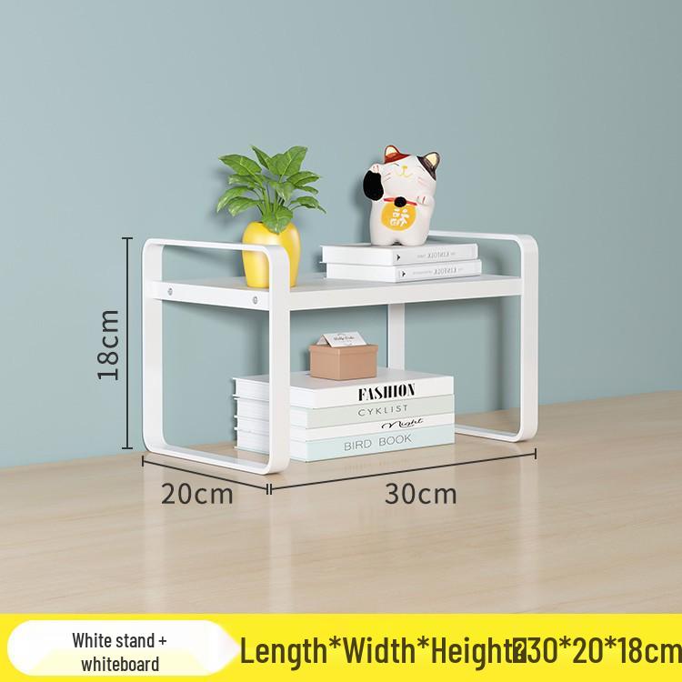 Dual-Layer Desktop Storage Rack & Office Organizer Bookshelf