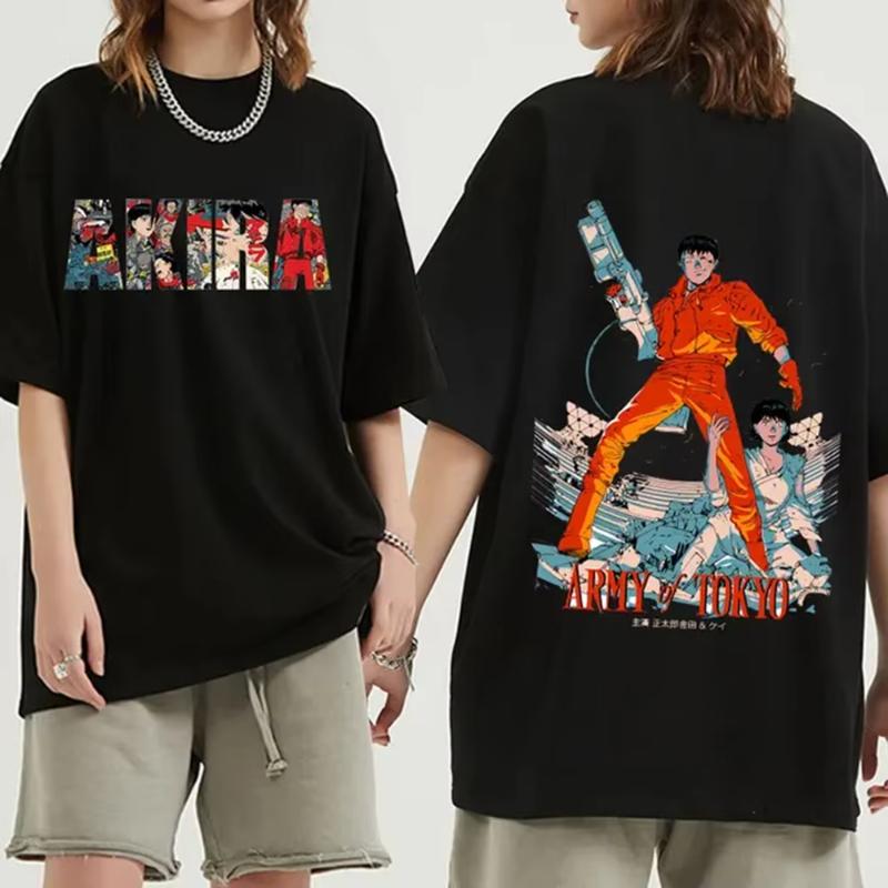 Japanese Anime New Tokyo Akira T-shirt, Movie Science Fiction Manga Masataro Kaneda Men's Short-sleeved T-shirt Cotton Top