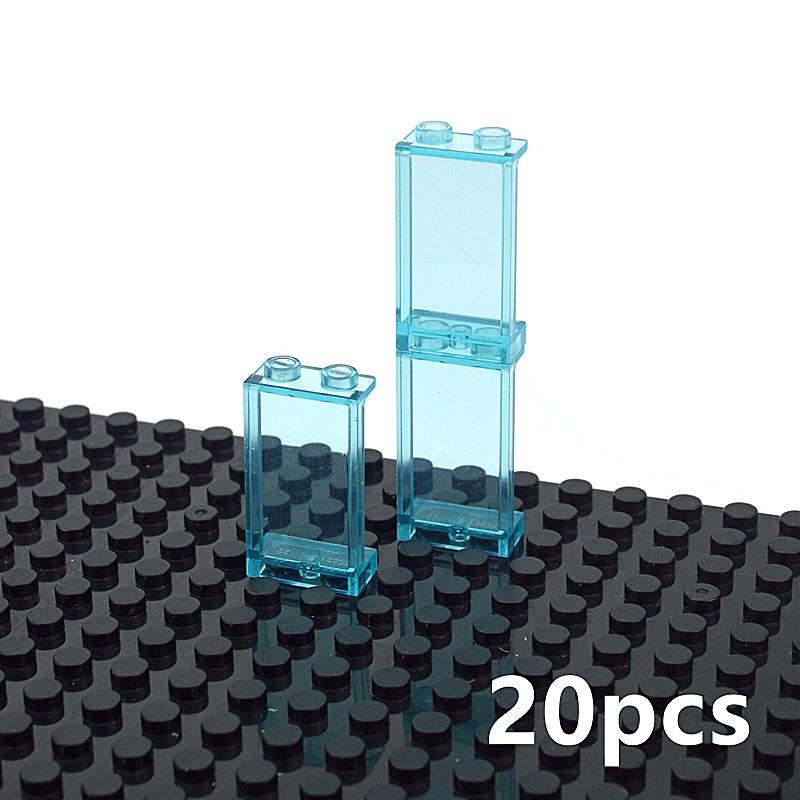 4215 87543 Transparent Panel Glass House MOC City Bricks Parts 1x2 1x4 Window Frame Building Blocks Construction Compatible Toy