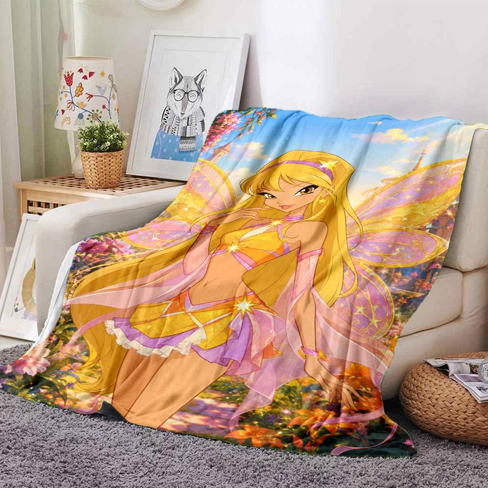 Winx Club Theme Printed Blanket - Perfect for Couch, Bed, Travel & Outdoor Use | Machine Washable, Cozy & Durable.