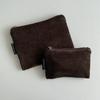 Brown corduroy pouch