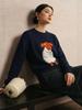 Women's Cute Little Sheep Cartoon Wool Sweater – Round Neck, Loose Fit Knitwear