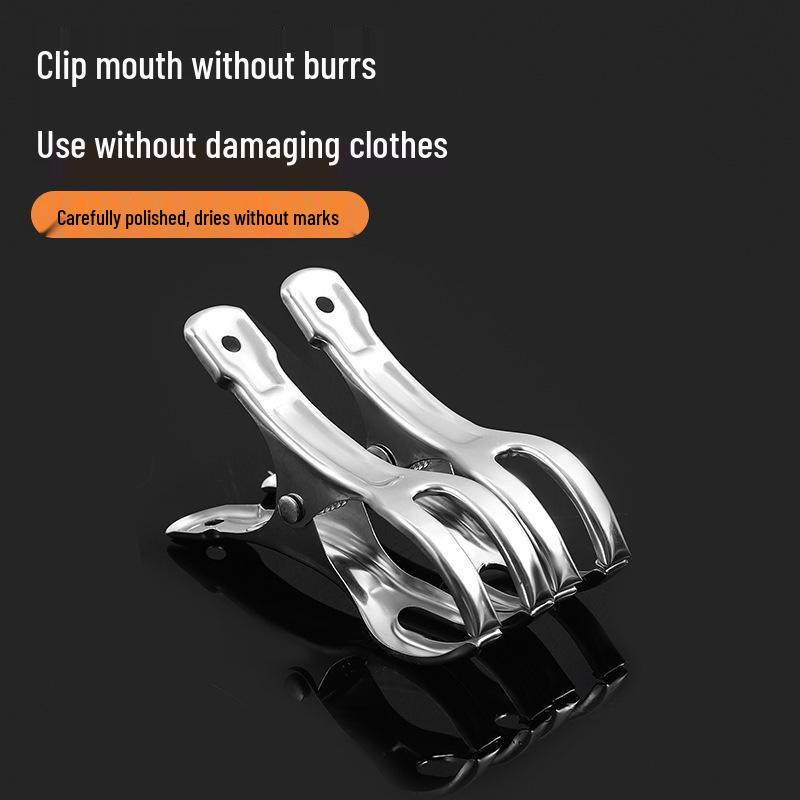 Stainless Steel Windproof Clips - Large Multifunctional Clothes Drying and Clamping Clips