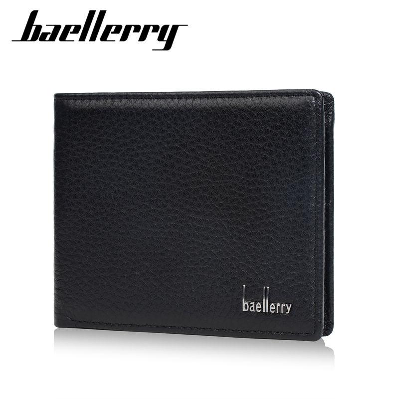 Baellerry Kurze Geldbörsen aus echtem Leder im Vintage-Design, Visitenkartenhalter, Münzfach