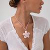 Beach Ocean Resort Wind Shell Flower Pendant Necklace Bohemian Rice Beads Beaded Necklace Women