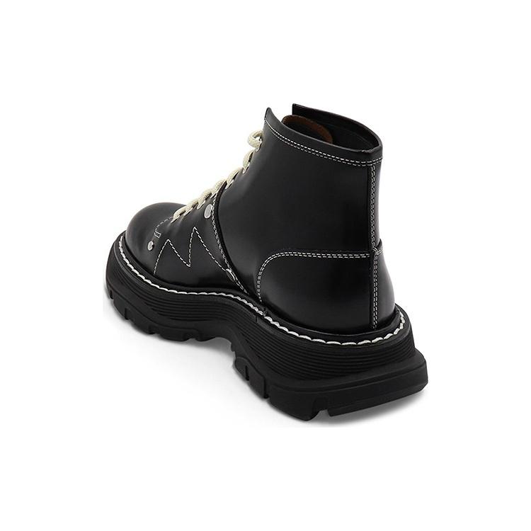 (WMNS) Alexander McQueen Tread Lace Up Boot 'Black Silver' Women's 595469WHQSG1090