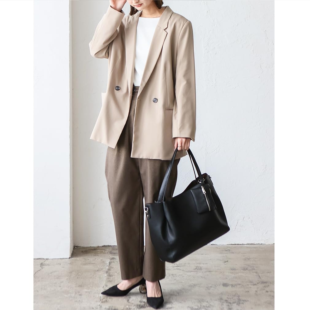 VITAFELICE Women's A4 Tote Bag with Mini Case, Sib-80038p (Black)