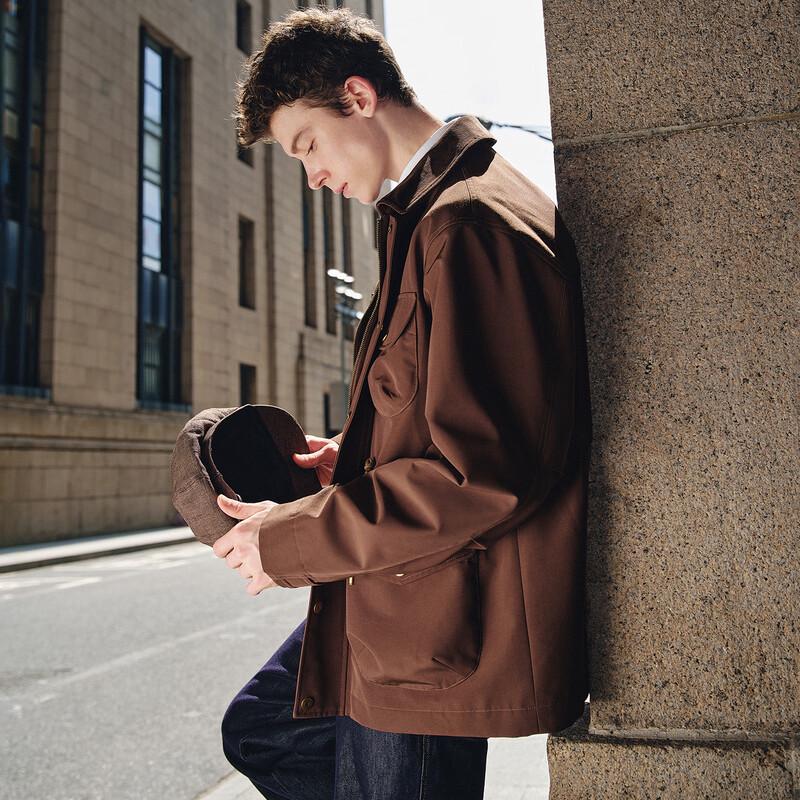 NVG·YOUNG Men's Barn Style Casual Lapel Jacket