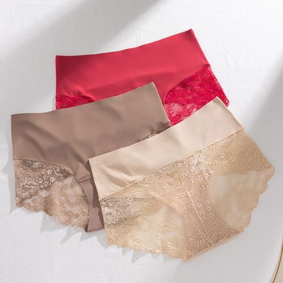 Cotton Underwear for Women Sexy Lace Stretch Hipster Panties High Waisted Seamless Soft Bikini Briefs