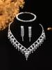 European Style Diamond-Inlaid Evening Necklace & Jewelry Set for Brides