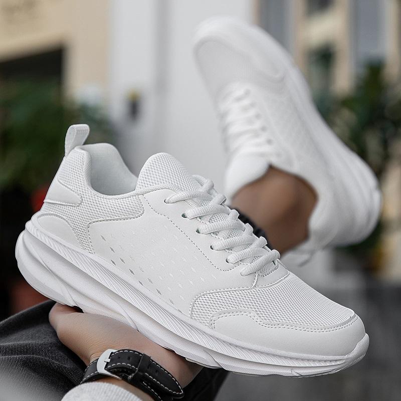Fashion Increase Shoes Mens Leather Sports Shoes Sports Casual Shoes New Large Size Comfortable Lightweight Anti-slip Wear-resistant Man