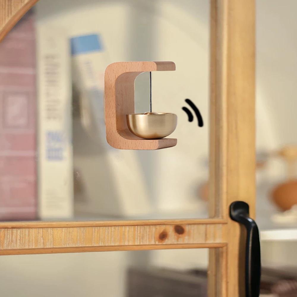 Dopamine Wind Bell Magnetic Suction Door Glue Free Wind Chimes Entrance Doorbell Reminder Walnut Wood Wind-bell Home Decor