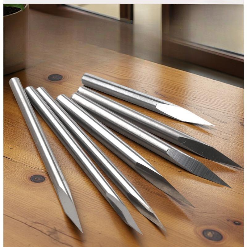 3-Sided Sharp Tungsten Steel Engraving Tool, 2.35mm Shank CNC Carving Knife for Relief, Mold Marking, Precision Engraving