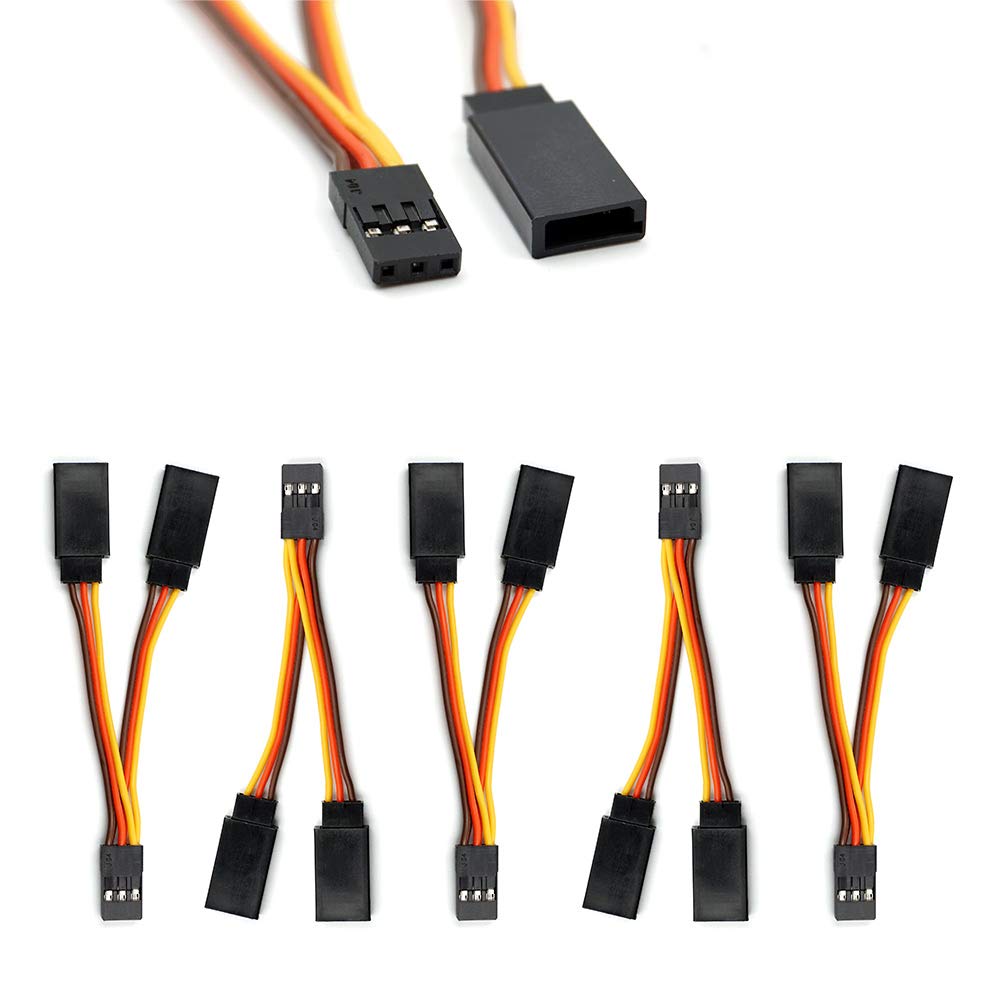 3/5 Pcs 7cm 1 to 2 Y Harness Leads Splitter Cable for JR/Futaba Style Servo Male to Female Extension Lead Wire for RC Models